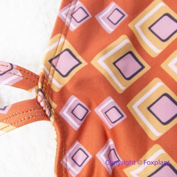 NEW Beth Richards Gina bikini top in Triangle geo print , saffron, size‎ XL - Picture 6 of 13